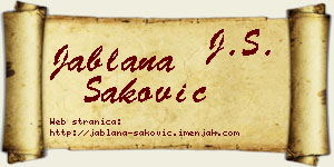 Jablana Saković vizit kartica